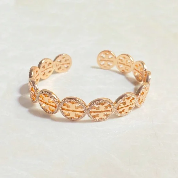 Tory Burch Rose Gold Floral Filigree Bracelet - Picture 2 of 11